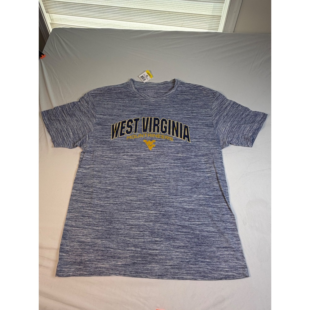 West Virginia Mountaineers Space Dye T-Shirt Blue Large NEW